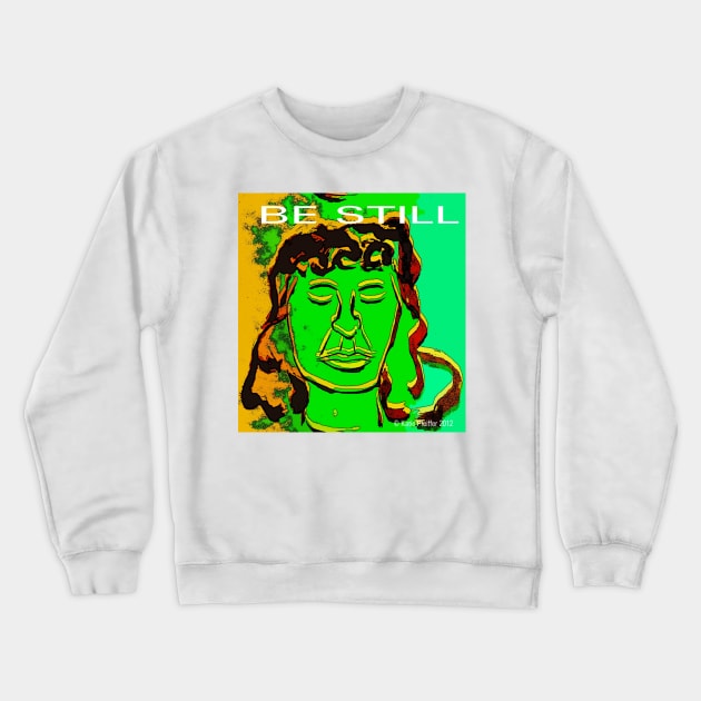 Be Still Meditate Digital Crewneck Sweatshirt by Kater